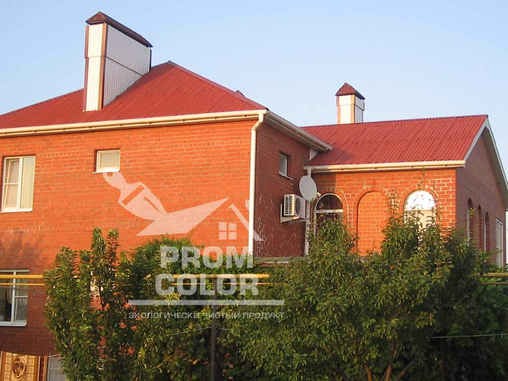 Шиферная крыша в г. Таганрог цвет Сурик 2017 год